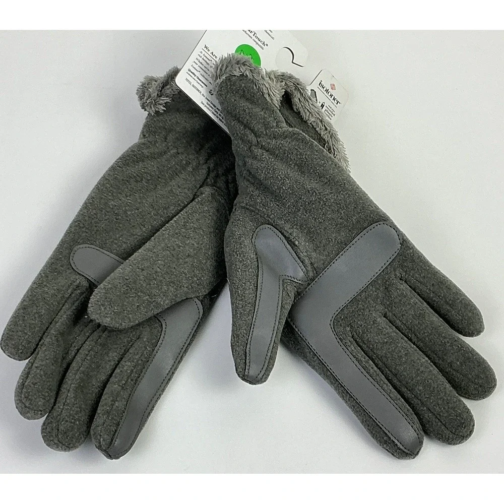 Isotoner Women's SmartDri Fleece‎ Touchscreen Compatible Gloves Repels Rain Snow - Picture 2 of 9